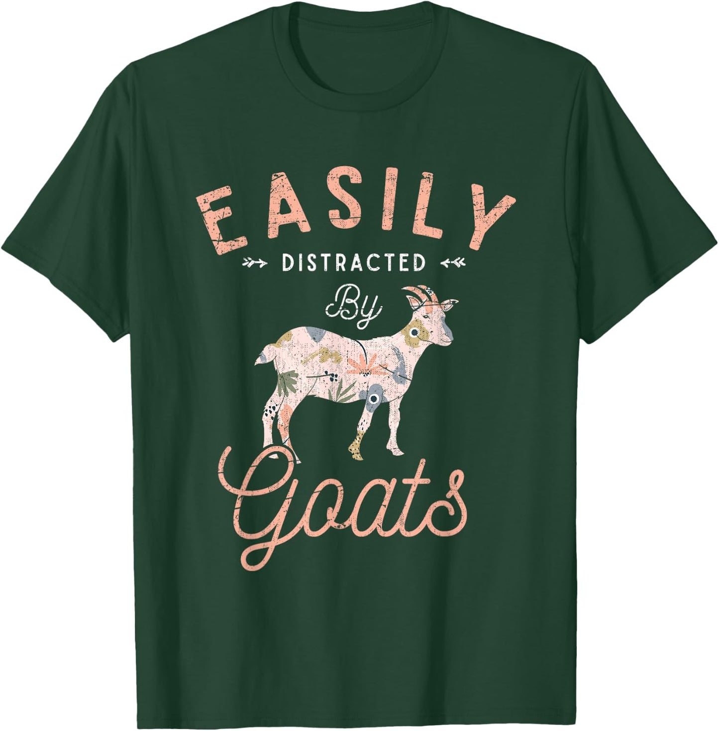 Slightly Distracted by Goats Farm Animal Vintage Goat T-Shirt - T-Shirt | Forest