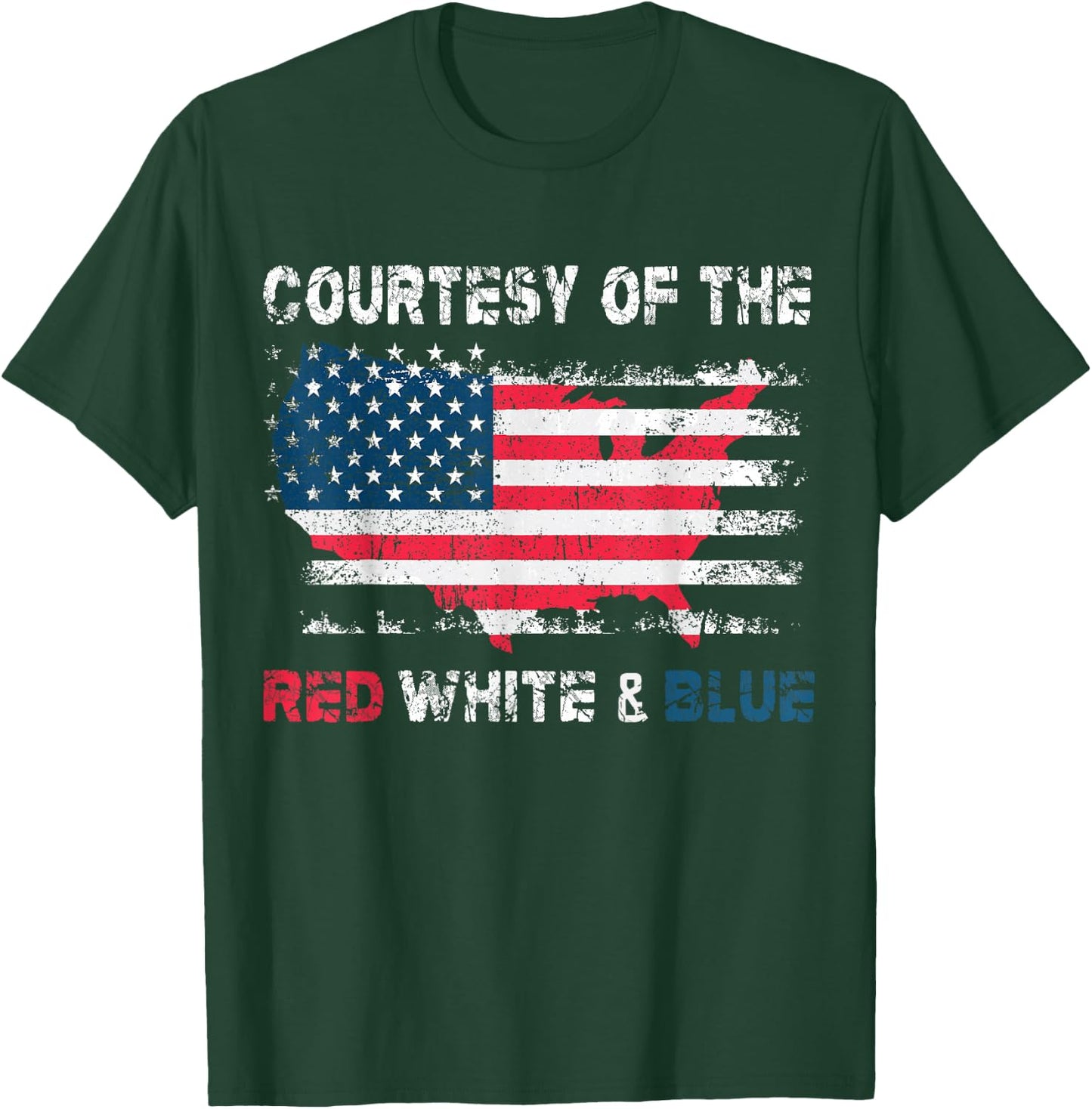 Courtesy of The Red White and Blue Vintage America US Flag T-Shirt - T-Shirt | Forest