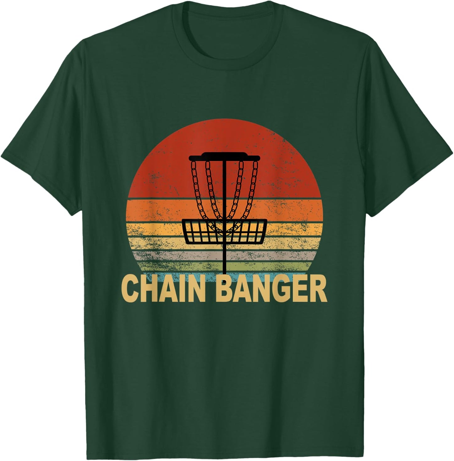 Vintage Disc Golf Dad Funny Chain Banger Basket T-Shirt - T-Shirt | Forest