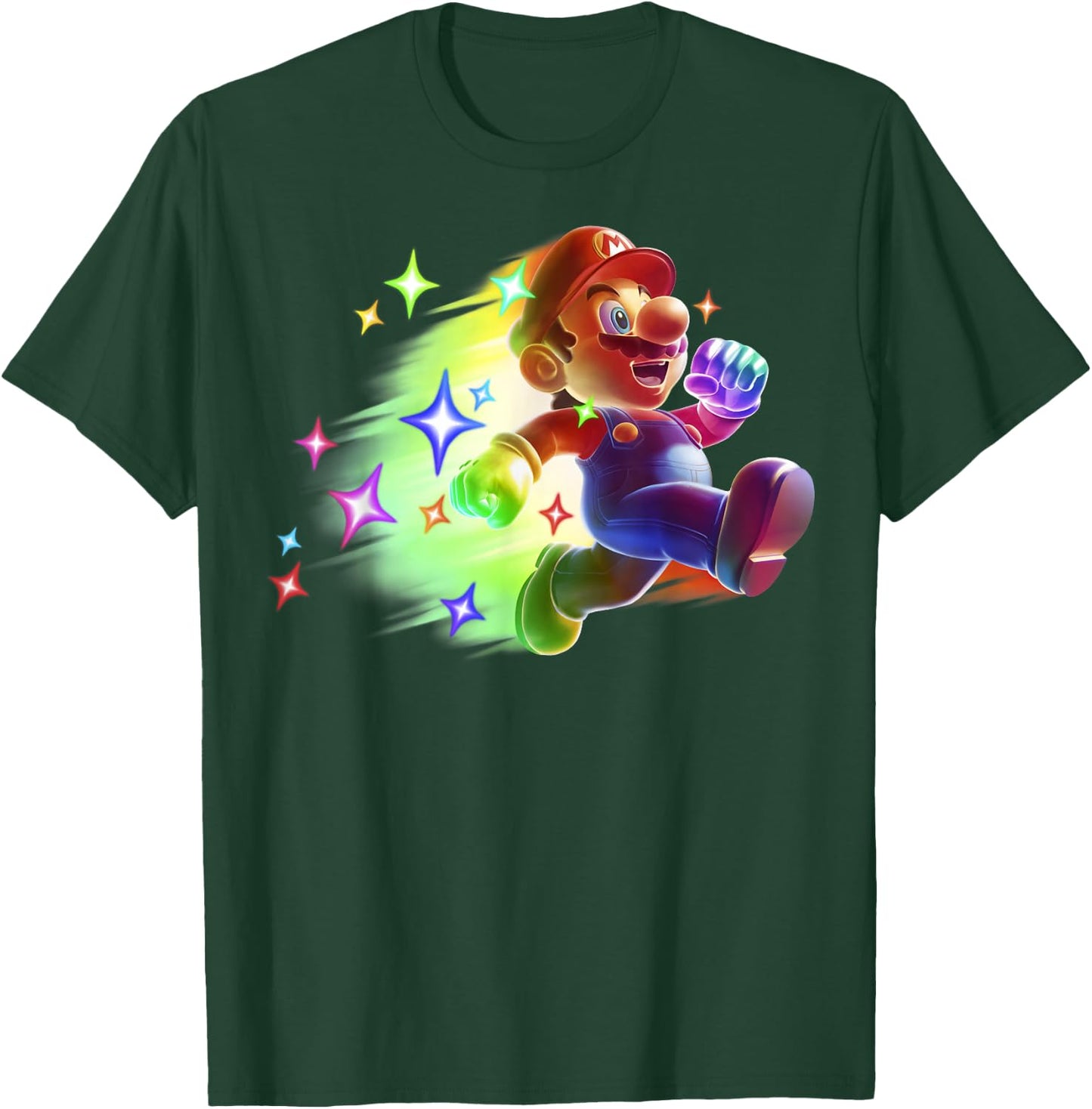 Super Mario Bros Deluxe Rainbow Run Mario Nintendo Portrait T-Shirt - T-Shirt | Forest