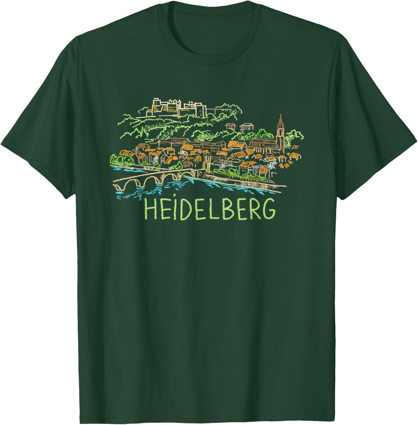 Heidelberg Germany Art Gift Men Women T-Shirt - T-Shirt | Forest