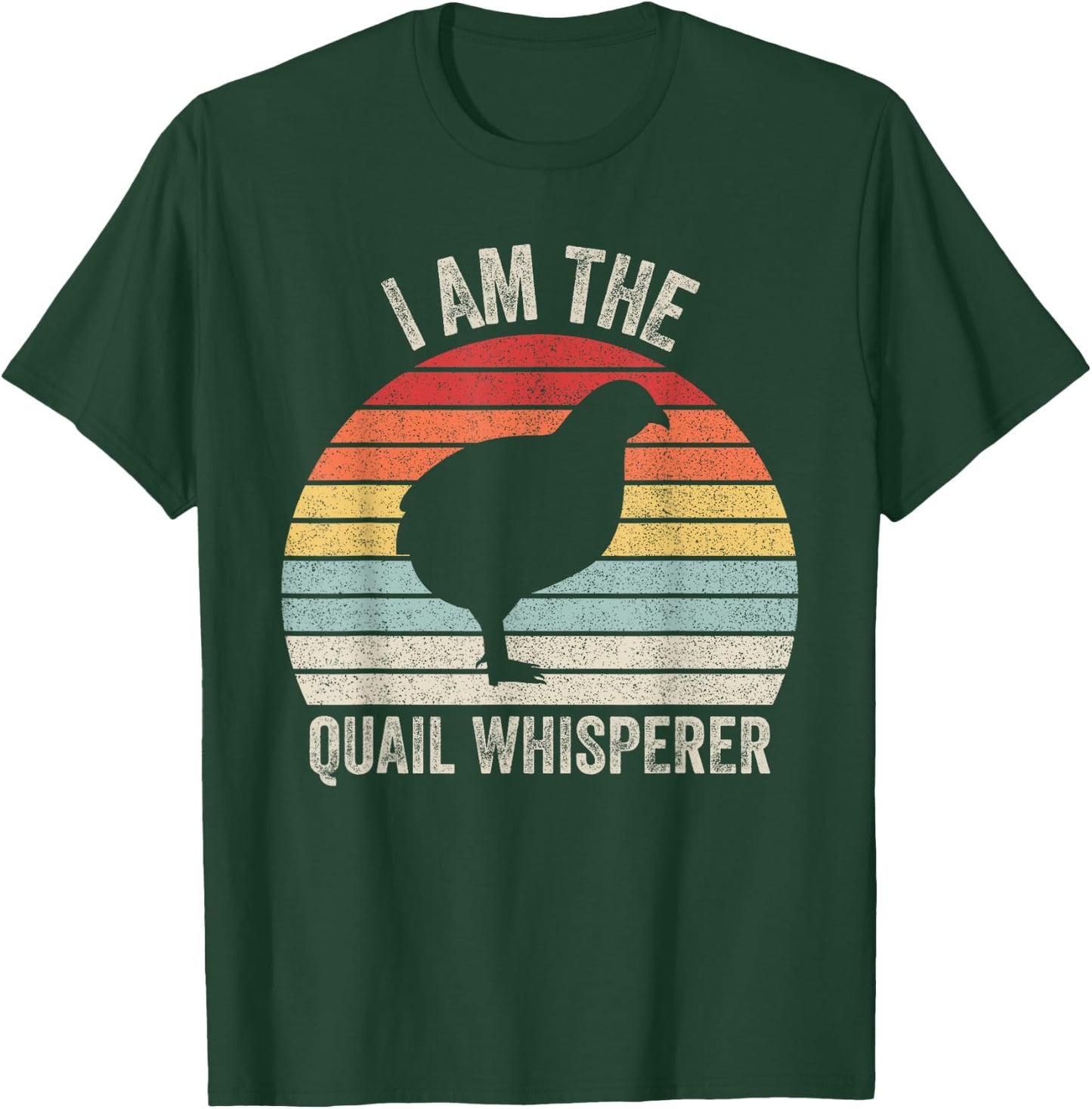 Catch Some Rays Vintage Retro I Am The Quail Whisperer Black Women's Medium Adult Classic Fit Polyester Short Sleeve T-Shirt - T-Shirt | Forest
