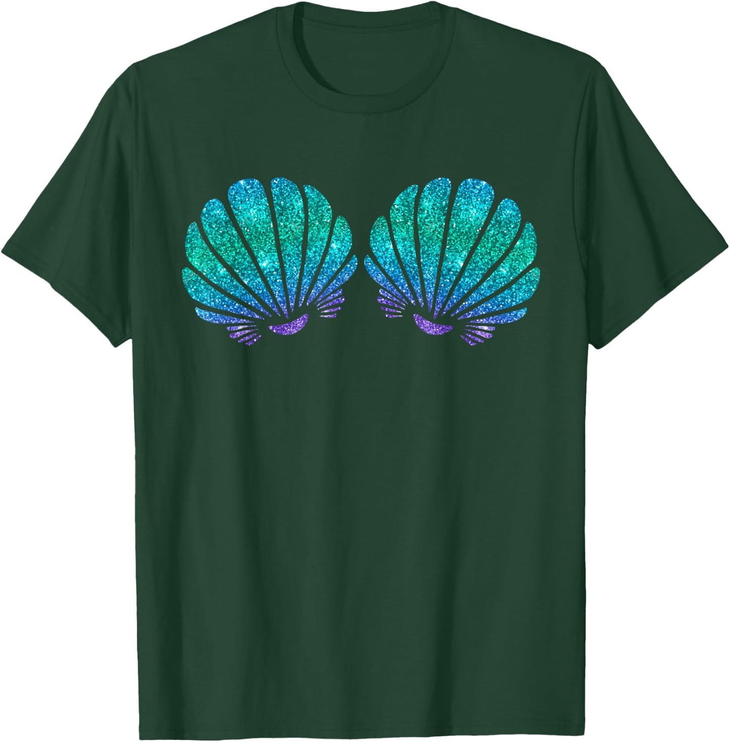 Mermaid Sea Shell Bra Costume T-Shirt - T-Shirt | Forest