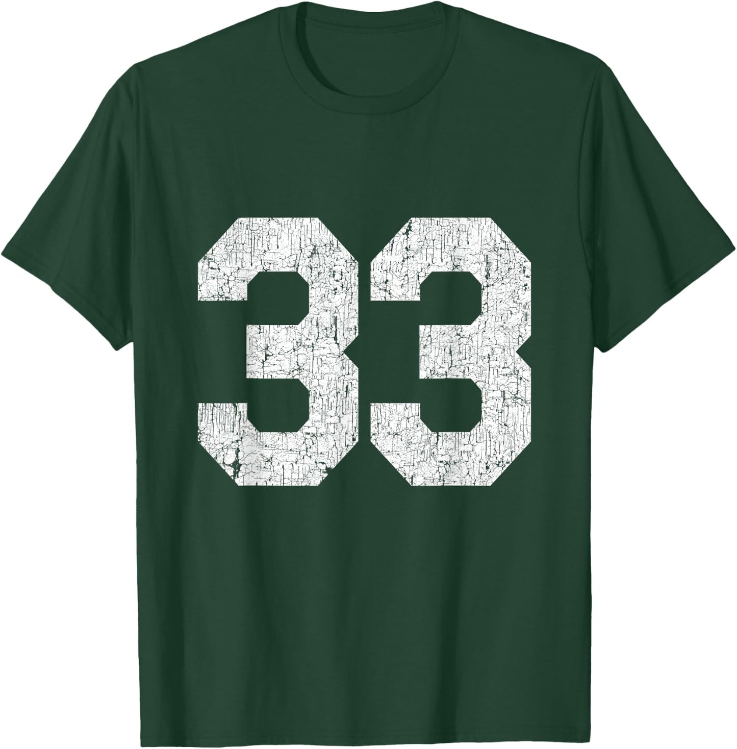 #33 Jersey Uniform Varsity Sports Number, 33rd Birthday T-Shirt - T-Shirt | Forest