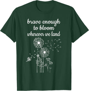 Brave Enough To Bloom Military kids Month of Military Child T-Shirt - T-Shirt | Forest