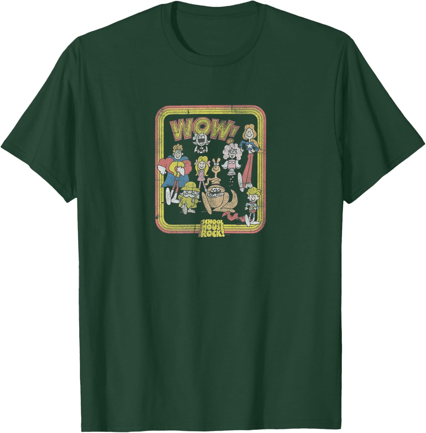 Schoolhouse Rock Wow Characters Vintage Cartoon T-Shirt - T-Shirt | Forest