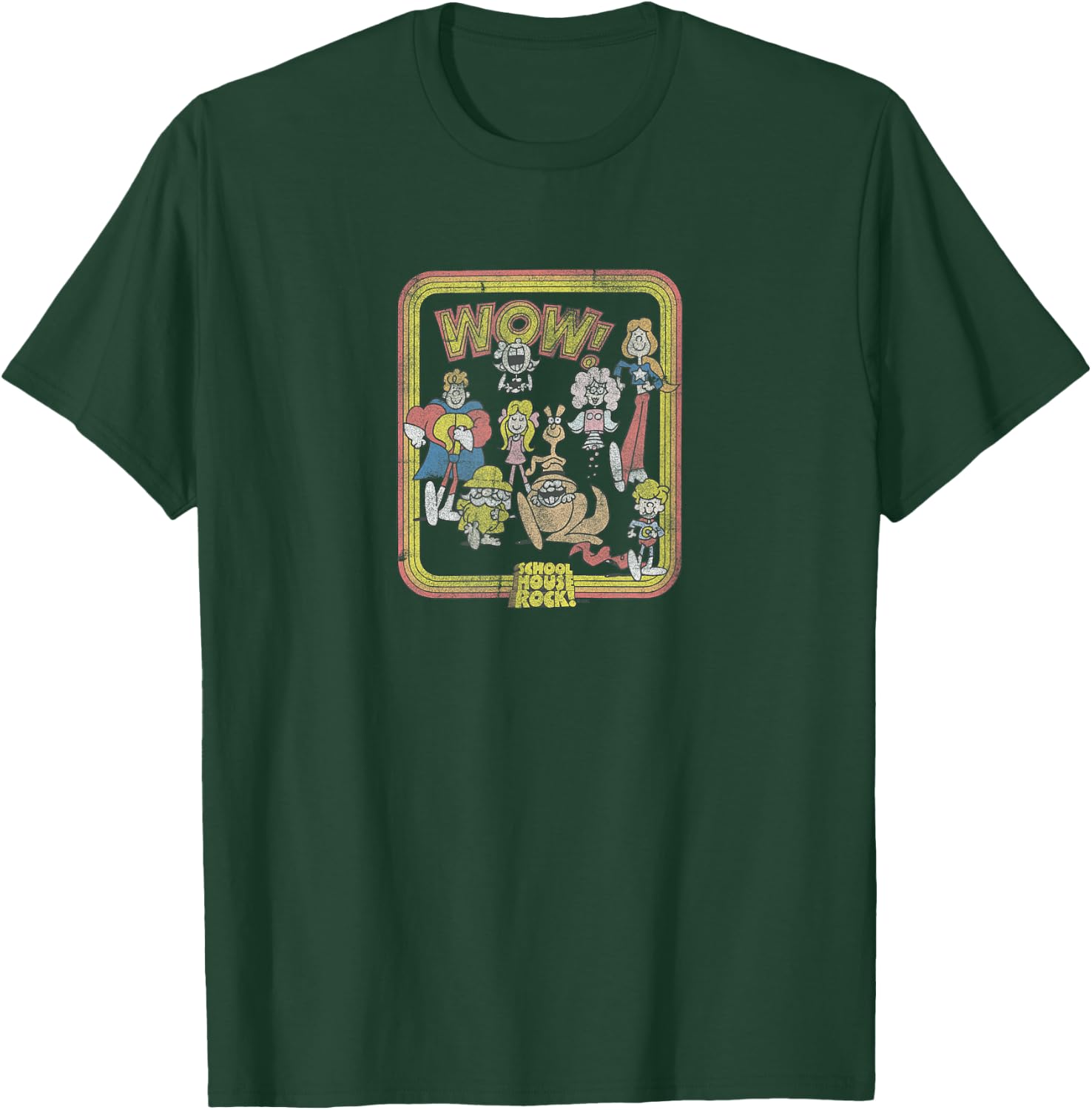 Schoolhouse Rock Wow Characters Vintage Cartoon T-Shirt - T-Shirt | Forest