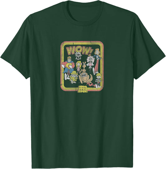 Schoolhouse Rock Wow Characters Vintage Cartoon T-Shirt - T-Shirt | Forest
