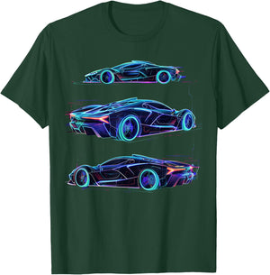 Concept Sports Supercar Race Car Guy Teen Futuristic Graphic T-Shirt - T-Shirt | Forest