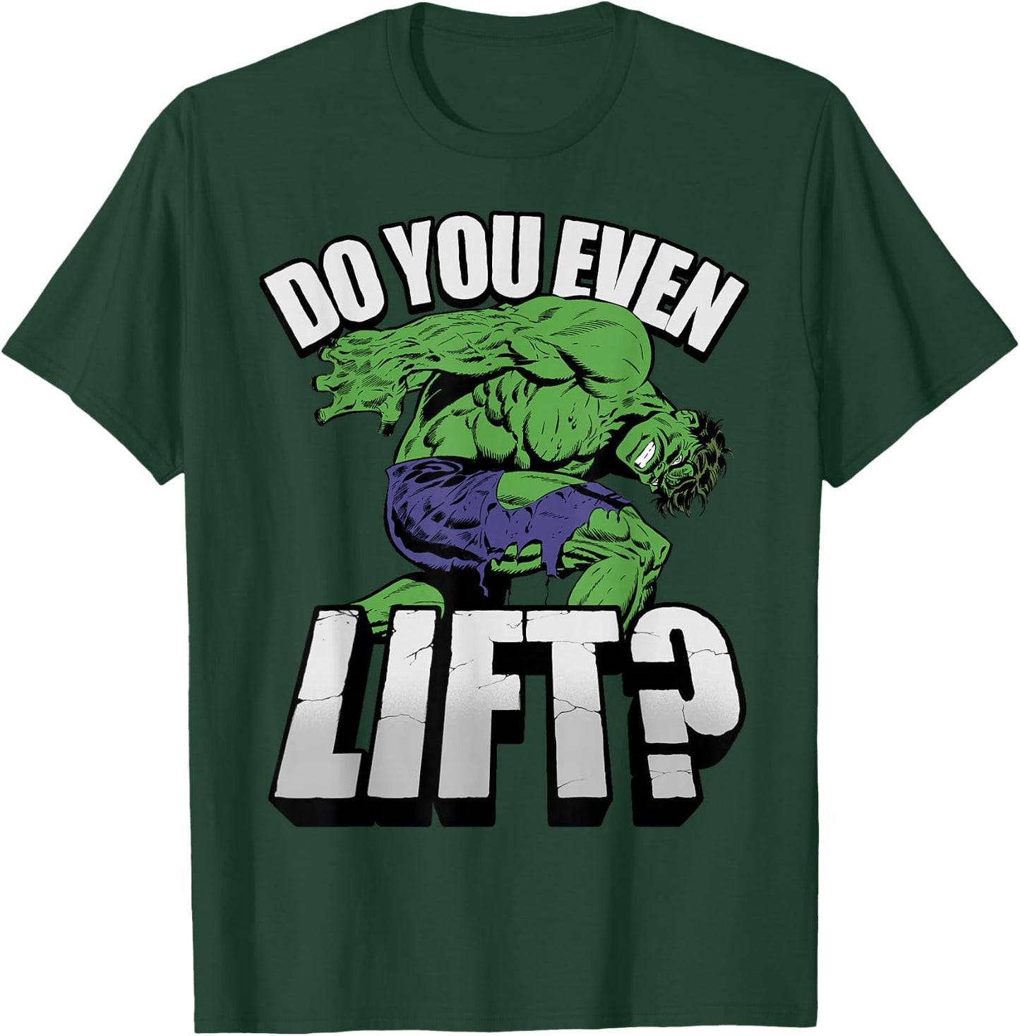 Marvel Hulk Do You Even Lift? Retro Portrait T-Shirt - T-Shirt | Forest