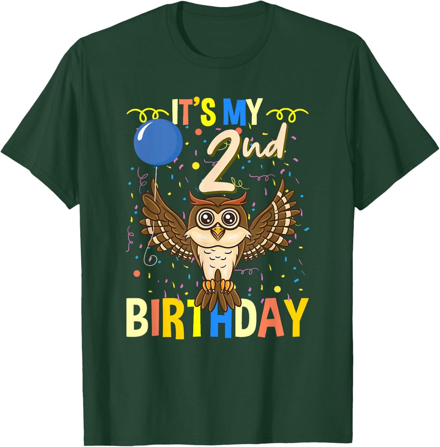 Its My 2nd Birthday Owl Bird T-Shirt - T-Shirt | Forest