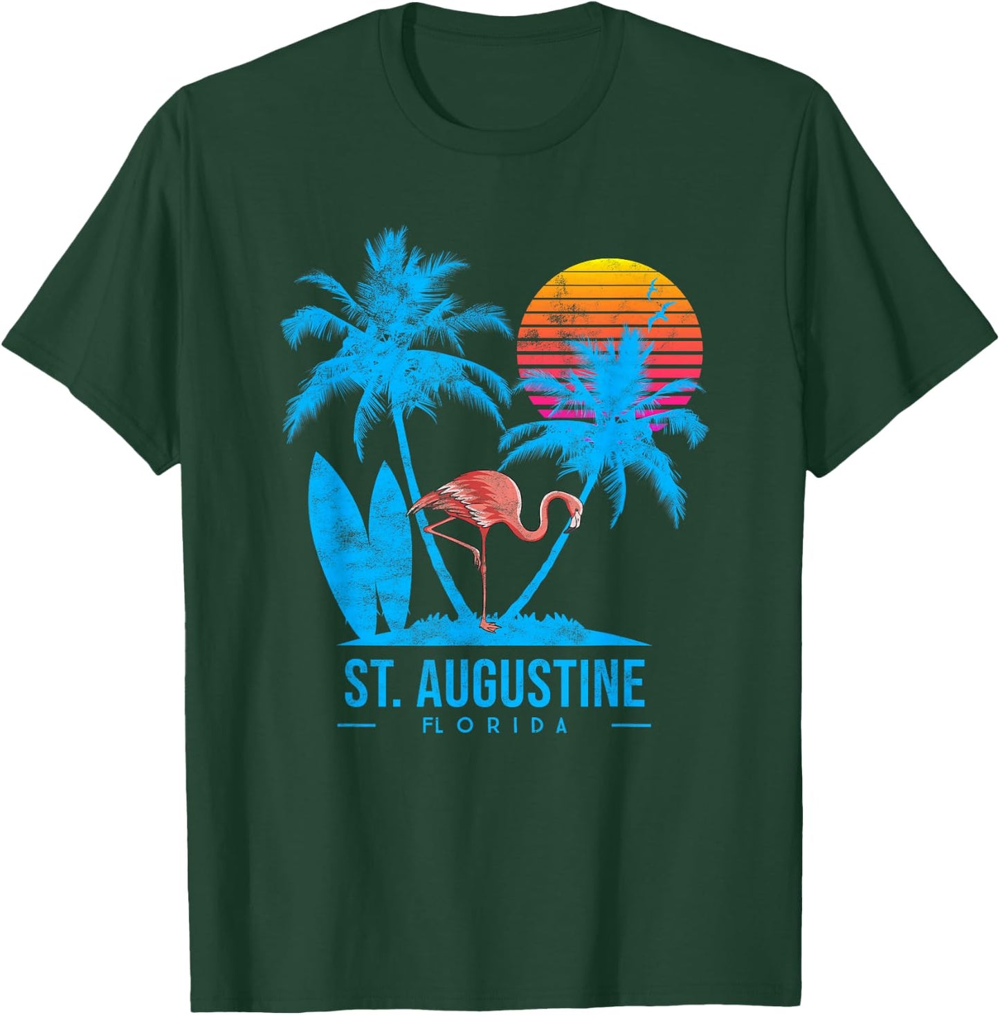 St. Augustine, Florida, FL. Palm trees sunset T-Shirt - T-Shirt | Forest