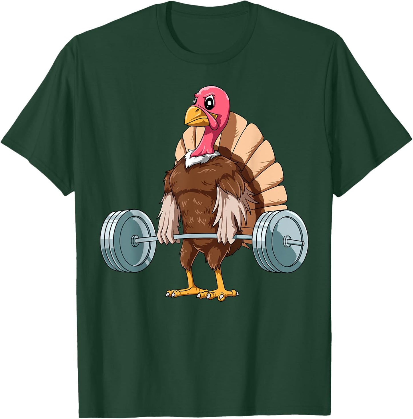 Deadlifting Zoo Thanksgiving Weightlifting Turkey Deadlifting - Black, Small, , Short Sleeve, Classic Fit, Cotton Blend, Turkey Theme, Gym, Thanksgiving T-Shirt - T-Shirt | Forest