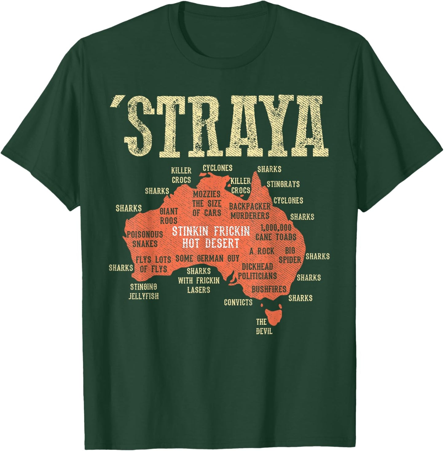 Australia Shirt - Aussie Day Straya Map G'day Mate Outback T-Shirt - T-Shirt | Forest
