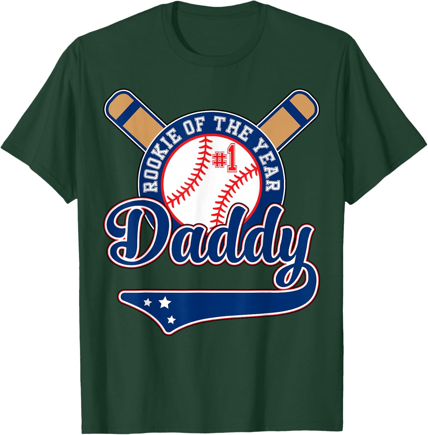 Daddy of Rookie 1st Birthday Baseball Theme Matching Party T-Shirt - T-Shirt | Forest