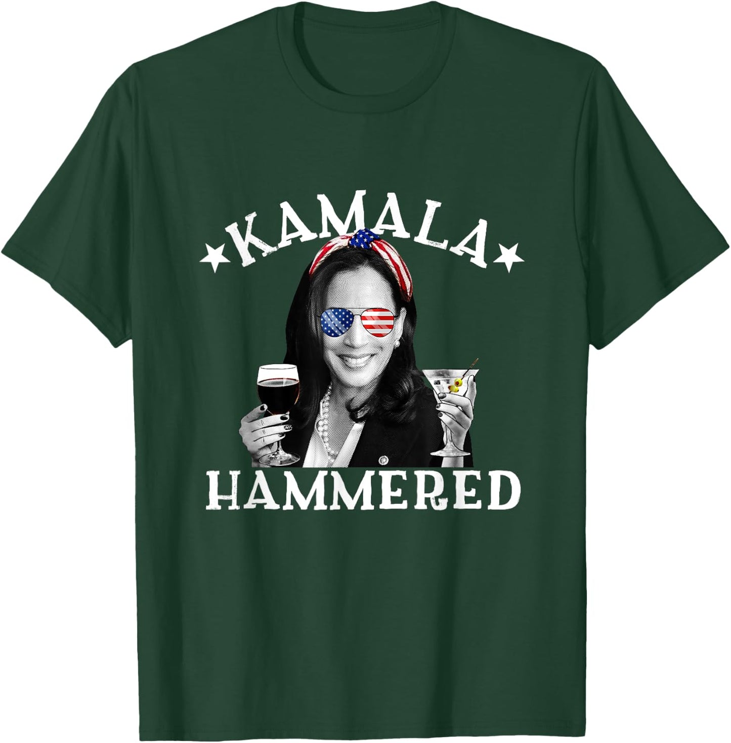 Kamala Hammered 4th Of July Drinking Vice President Harris Men T-Shirt - T-Shirt | Forest