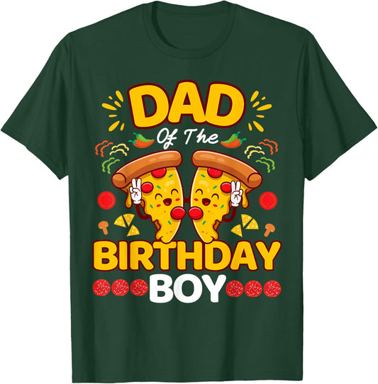 Dad Of The Boy Birthday Pizza Lover Party Kawaii Foodie Papa T-Shirt - T-Shirt | Forest