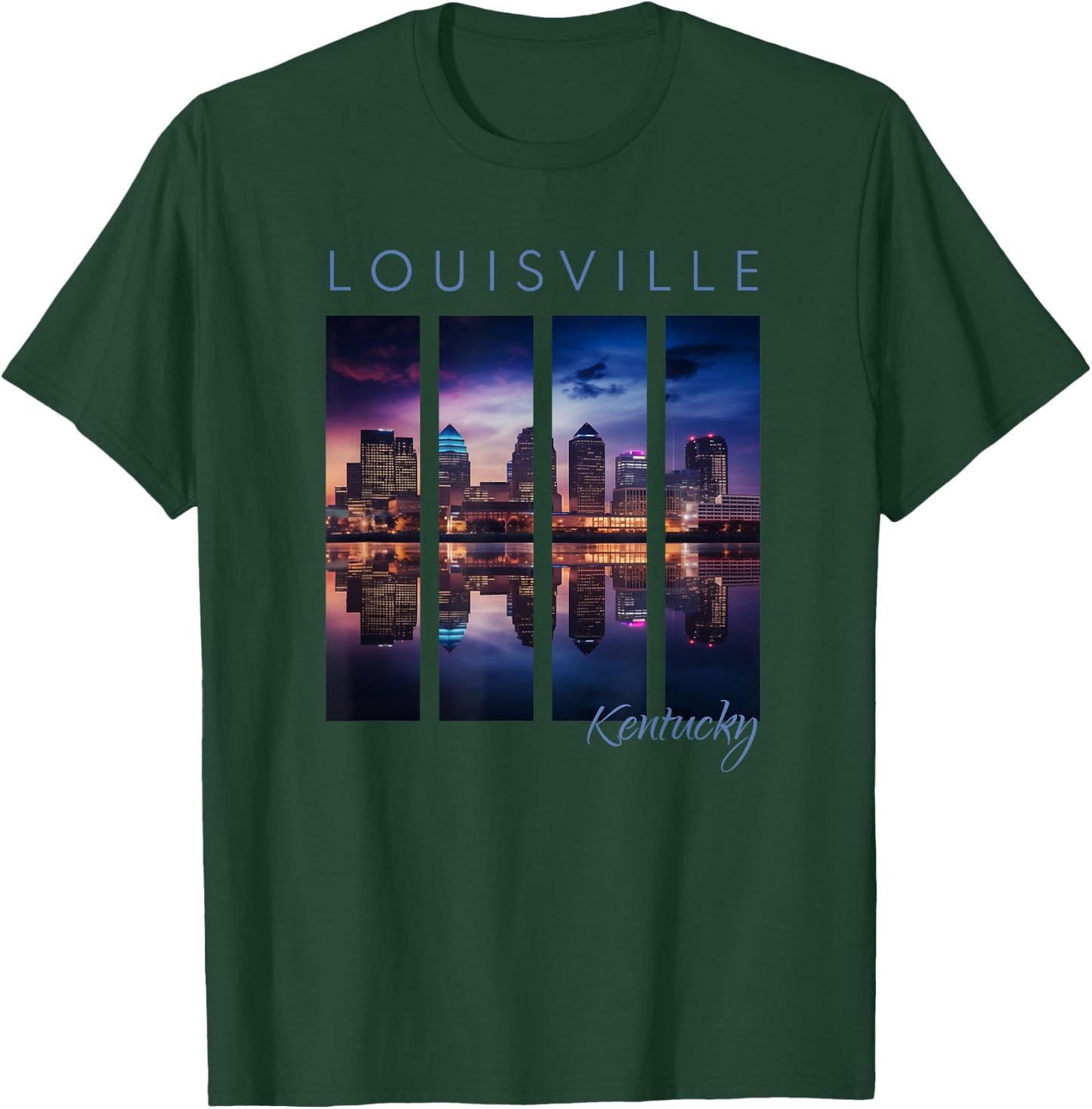 Louisville Kentucky Downtown Skyline Art Ky Bluegrass State T-Shirt - T-Shirt | Forest