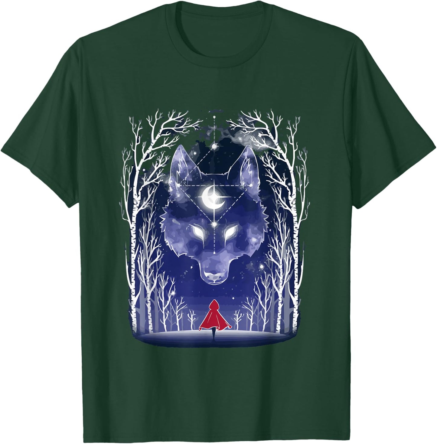 Vintage Fairytales Bad Wolf and Little Red Riding Hood T-Shirt - T-Shirt | Forest