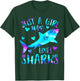 Just a Girl Who Loves Sharks Galaxy Shark Lover Theme Girls T-Shirt - T-Shirt | Forest