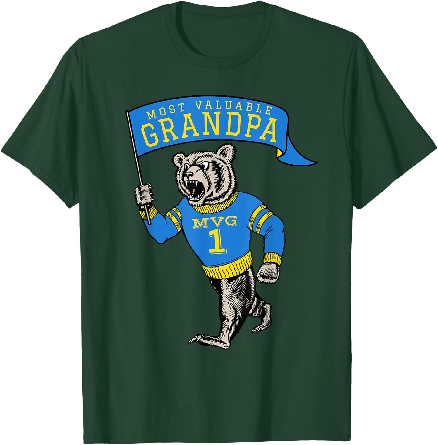 Funny Grandpa Most Valuable Number 1 Saying Grandfather T-Shirt - T-Shirt | Forest