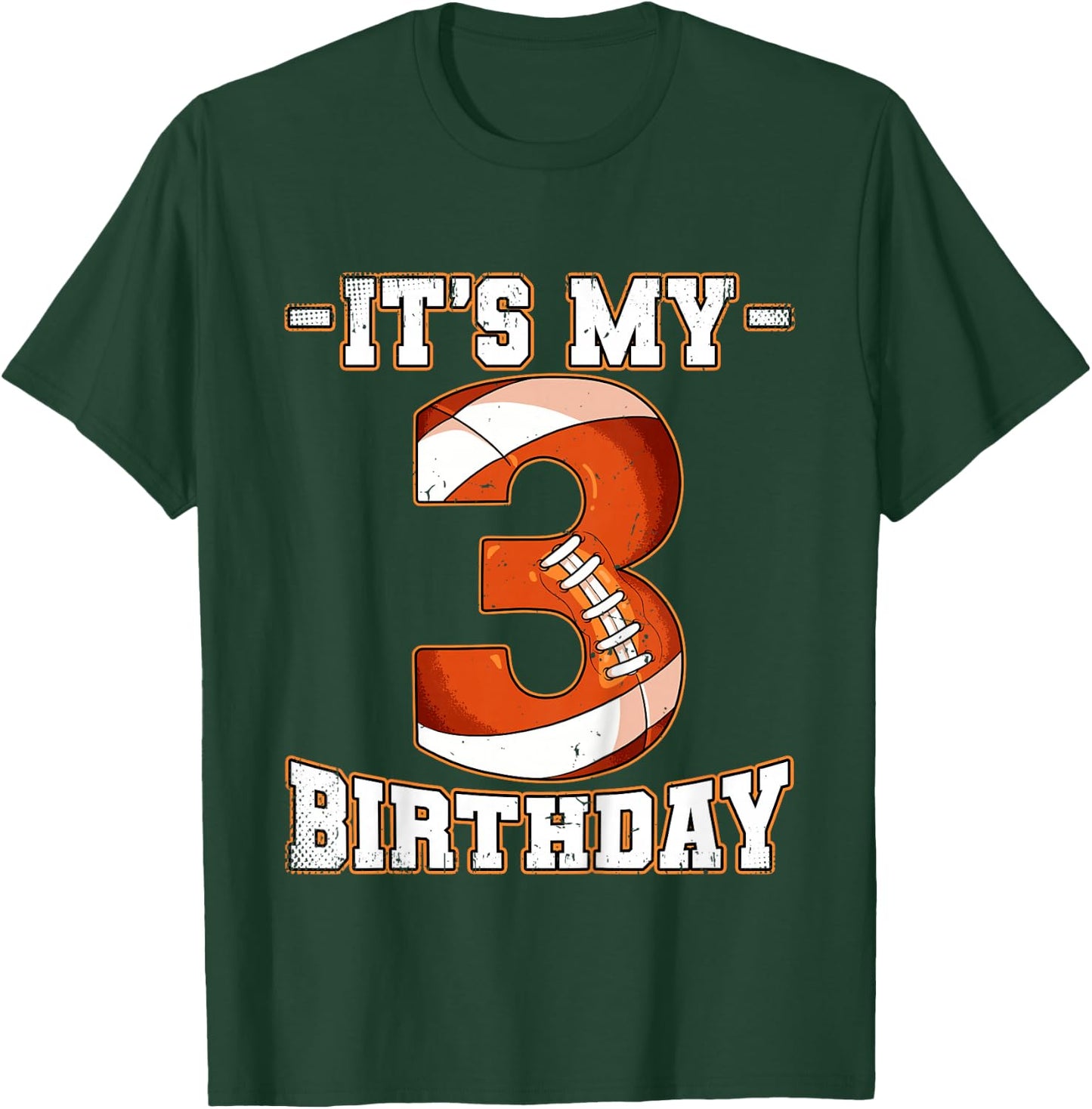 Kids 3rd Birthday Football T-Shirt - T-Shirt | Forest