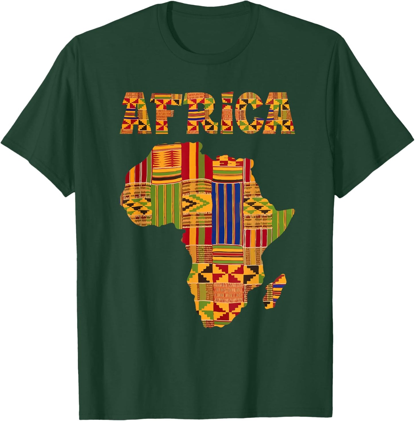 Cool Africa Map Kente Cloth Gift Women African Lover T-Shirt - T-Shirt | Forest