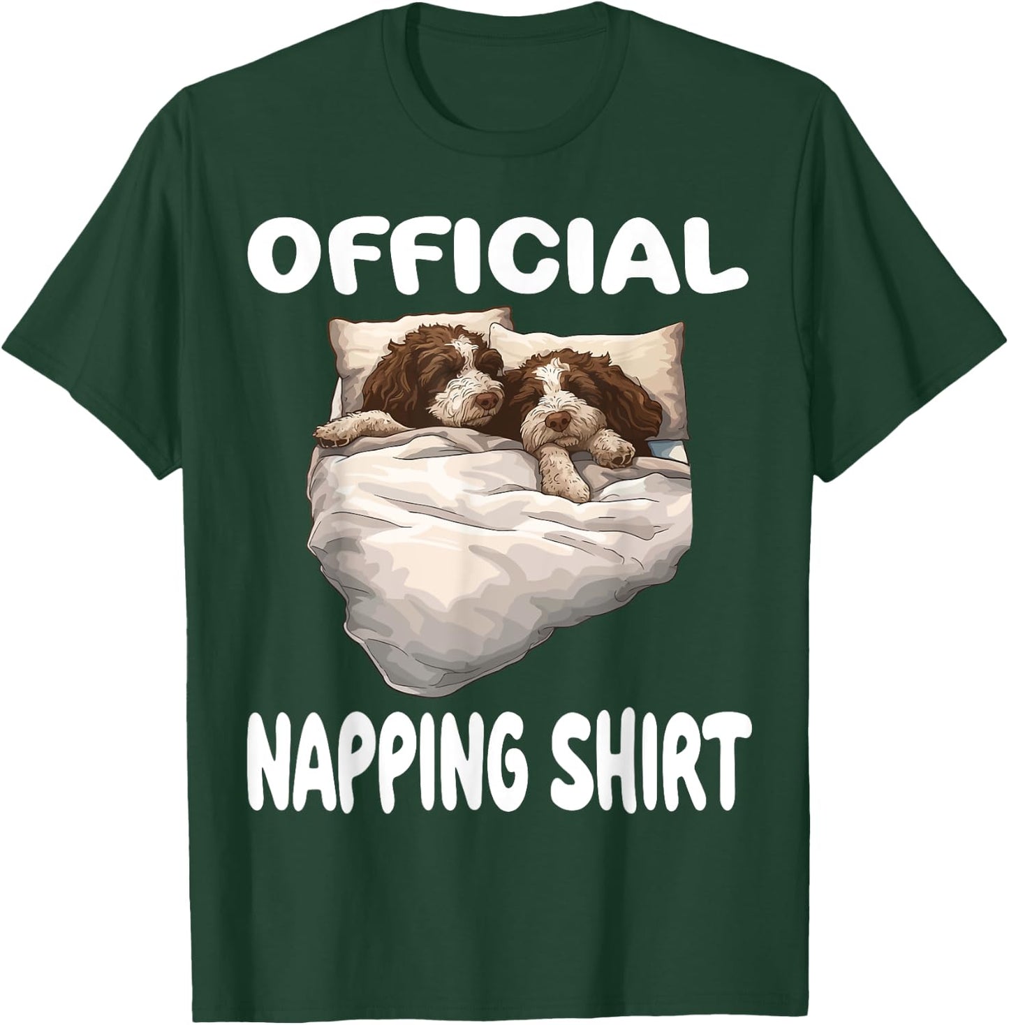 Lagotto Romagnolo Dog Official Napping shirt Pajamas Women Kids T-Shirt - T-Shirt | Forest