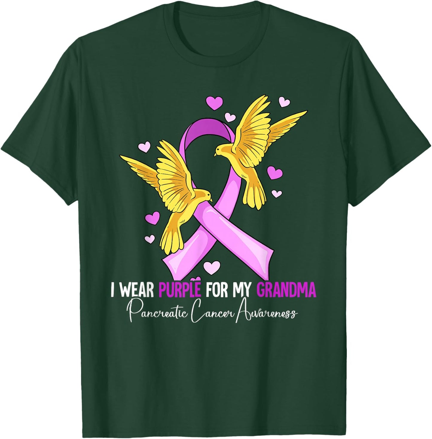 I Wear Purple For My Grandma Pancreatic Cancer Awareness T-Shirt - T-Shirt | Forest
