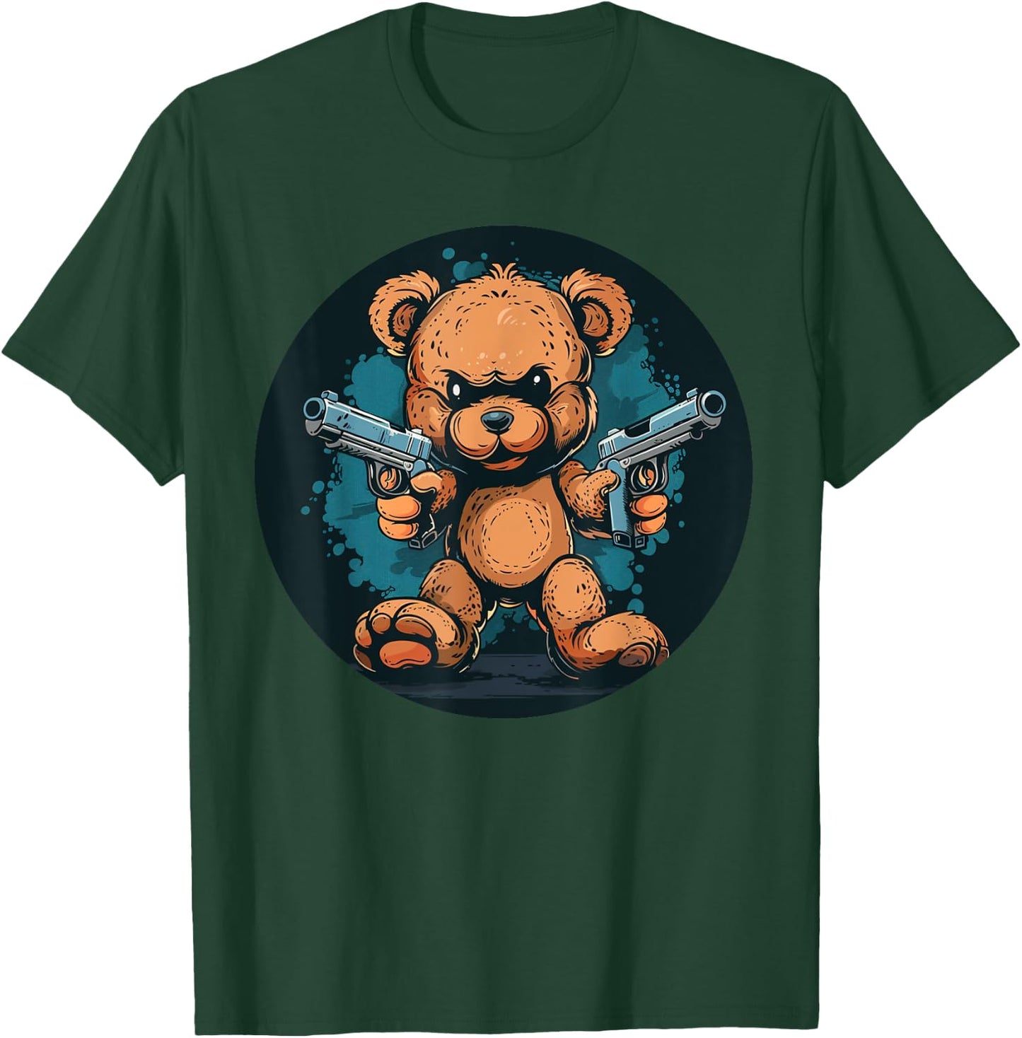 Funny akimbo Bear for Teddy and guns Lovers T-Shirt - T-Shirt | Forest