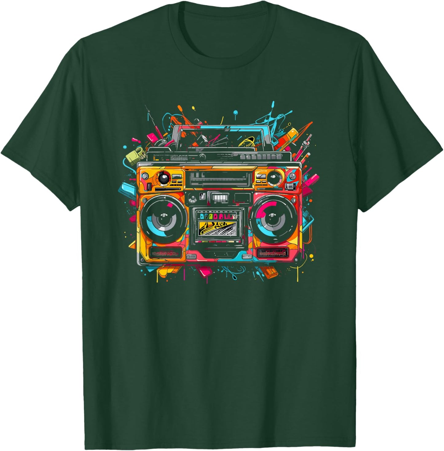 Ghetto Blaster Hip Hop 80's 90's Street Gangster Rap Lover T-Shirt - T-Shirt | Forest