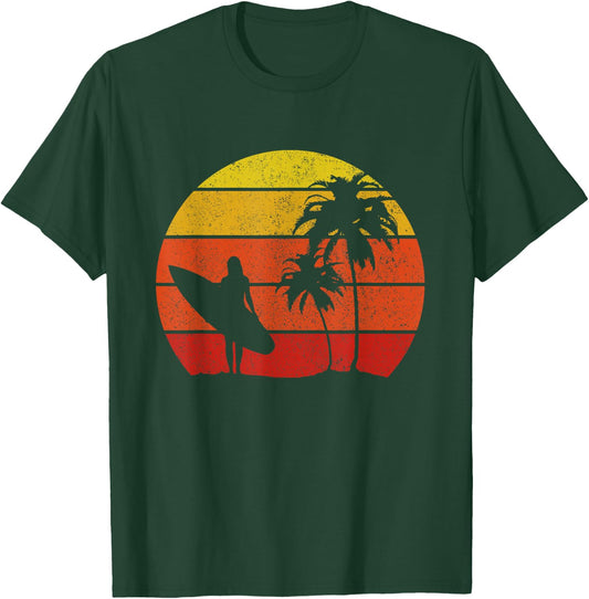Surfer Vintage Surf Beach Surfing Surfing Surfing Gift T-Shirt - T-Shirt | Forest