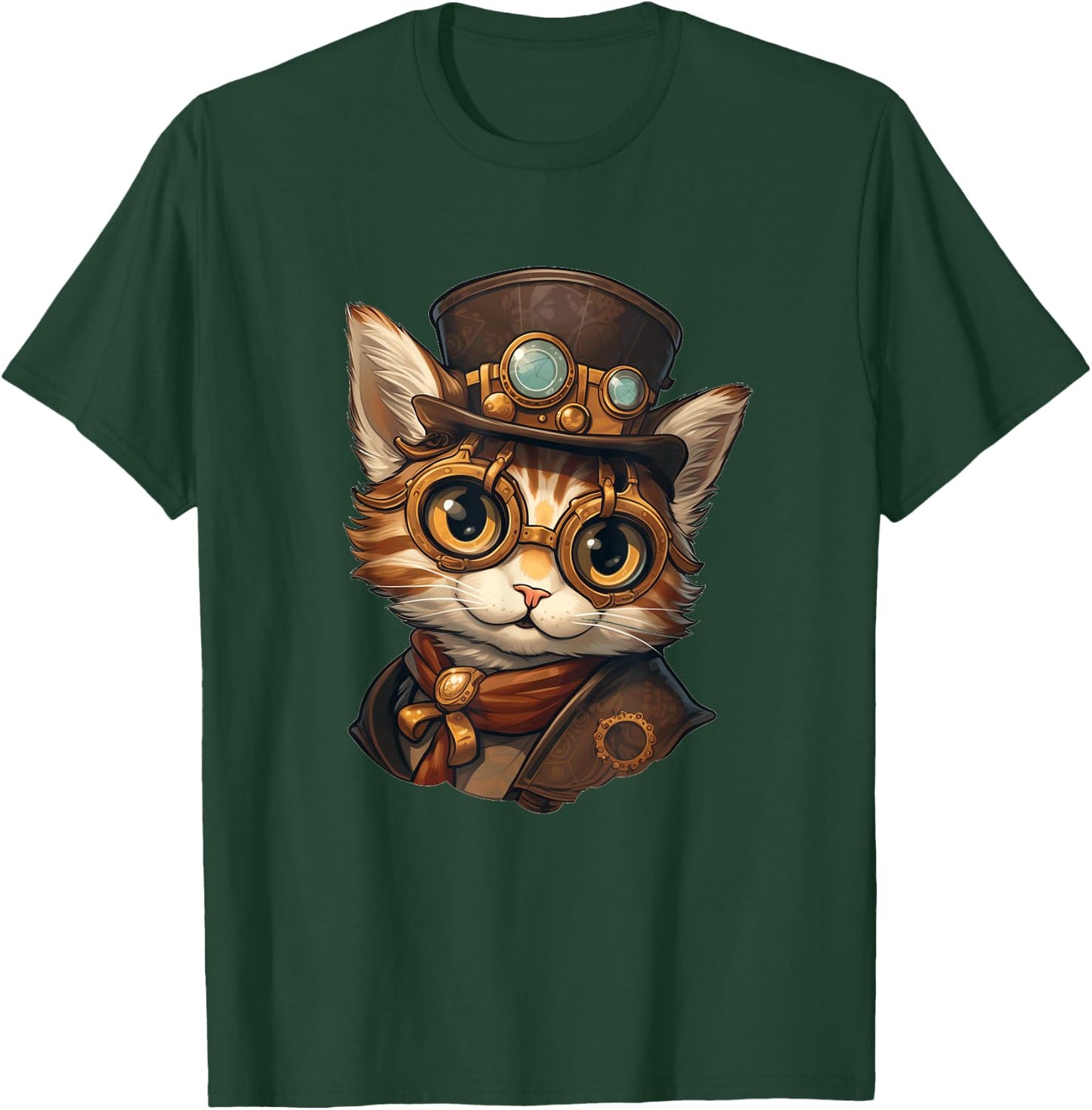 Steampunk Cat Women Men Kids Steampunk Kitten T-Shirt - T-Shirt | Forest