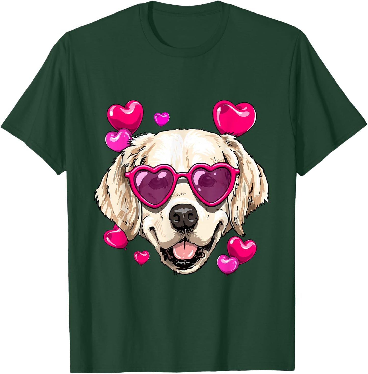 Golden Retriever Valentines Day Dog Golden Retriever Lovers T-Shirt - T-Shirt | Forest
