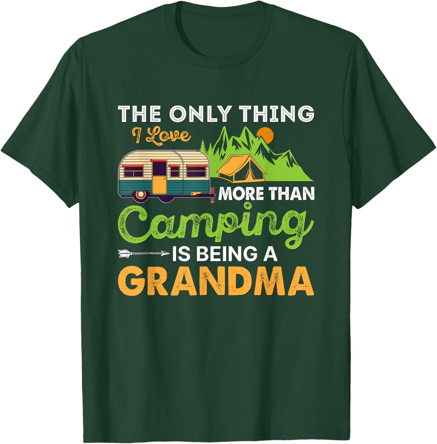 Camp Grandma Retro Vintage Outdoor Women's Camping T-Shirt - T-Shirt | Forest