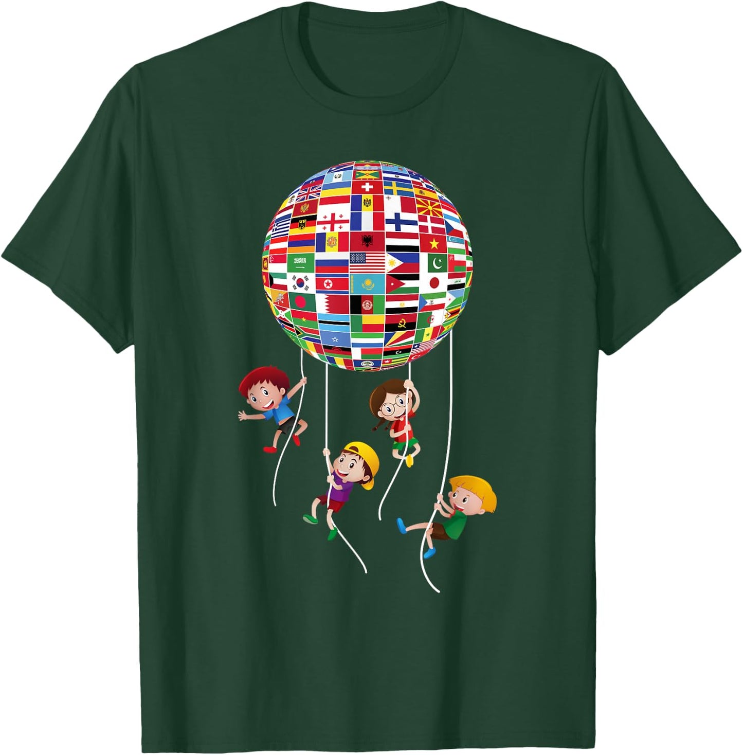 Flags Of The World Cultural Diversity Kids Around The Globe T-Shirt - T-Shirt | Forest