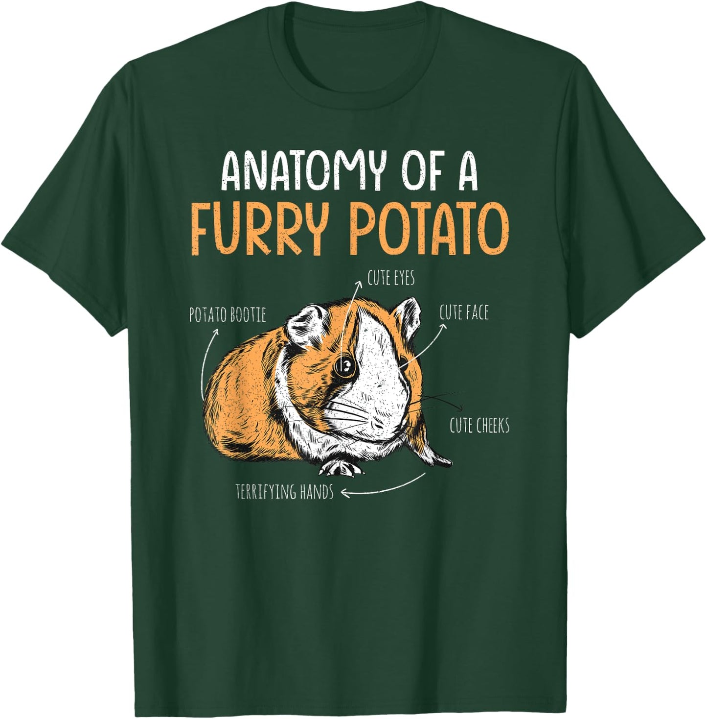 Anatomy Of A Furry Potato Funny Guinea Pig Lover T-Shirt - T-Shirt | Forest
