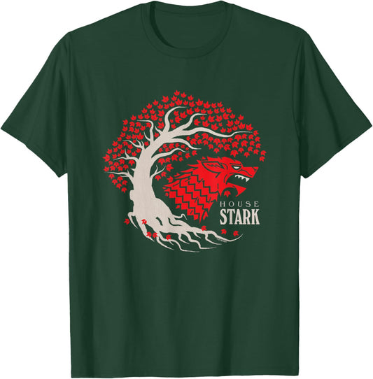 Game Of Thrones Iconic House Stark Epic Wolf Big Chest Logo T-Shirt - T-Shirt | Forest