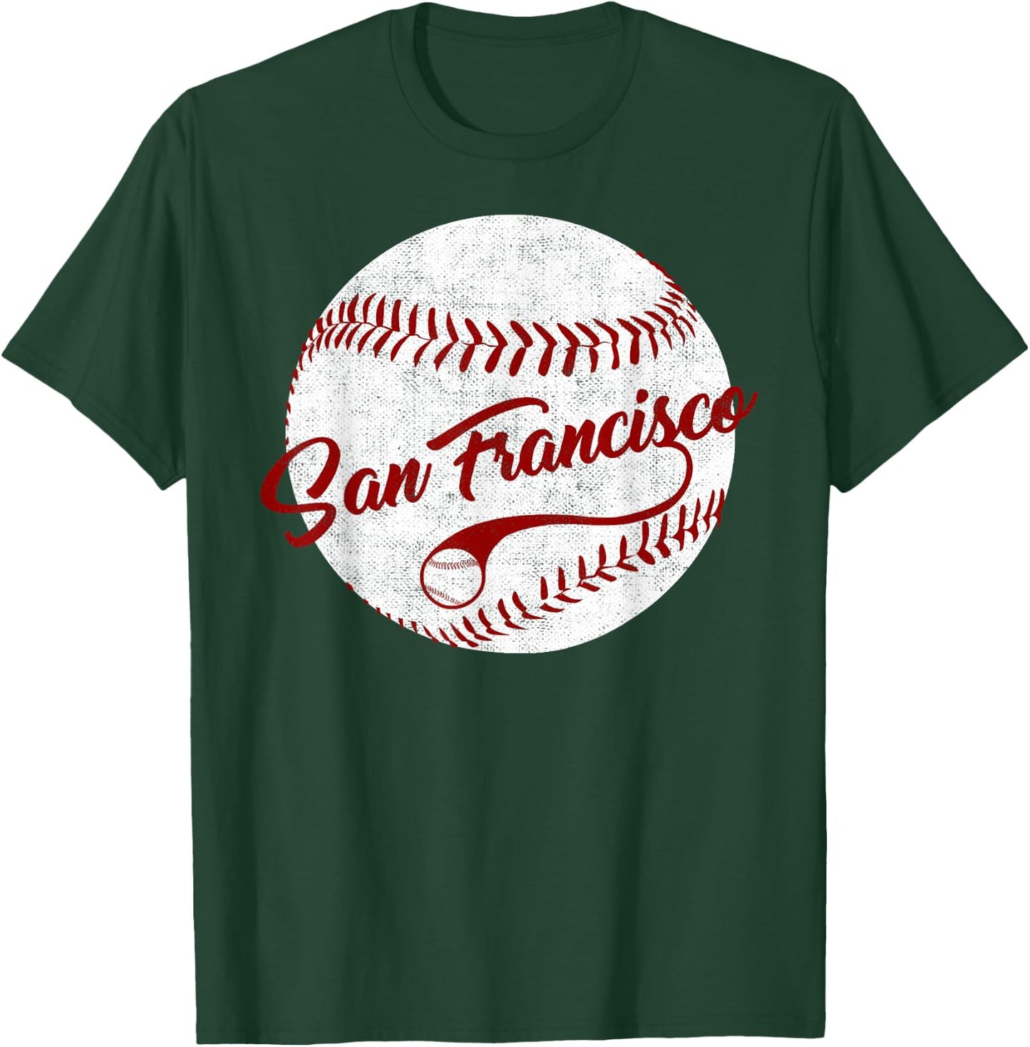 Baseball San Francisco Vintage Giant Ball, National Pastime T-Shirt - T-Shirt | Forest