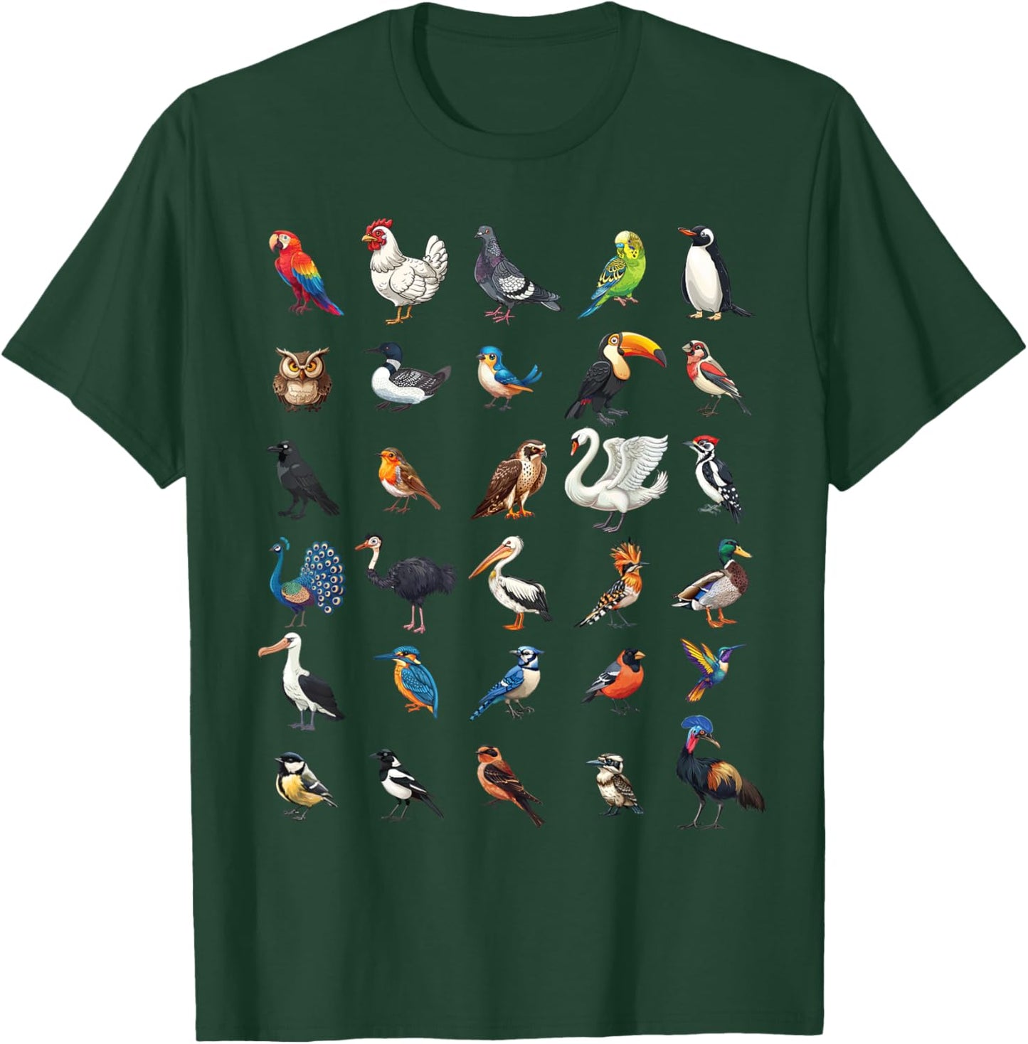 Types of Birds Educational Boys Girls Kids T-Shirt - T-Shirt | Forest