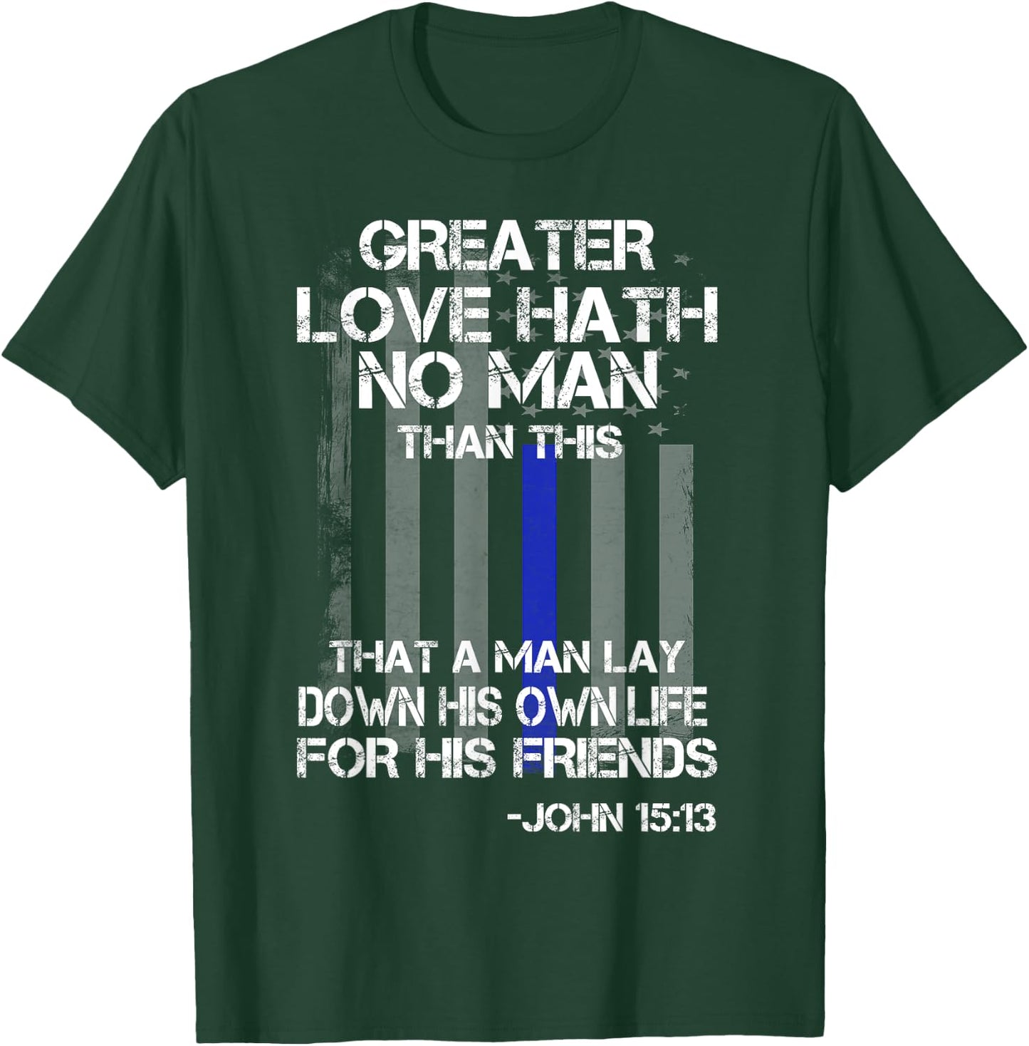 Christian Police Officer Bible Quote Shirt T-Shirt - T-Shirt | Forest