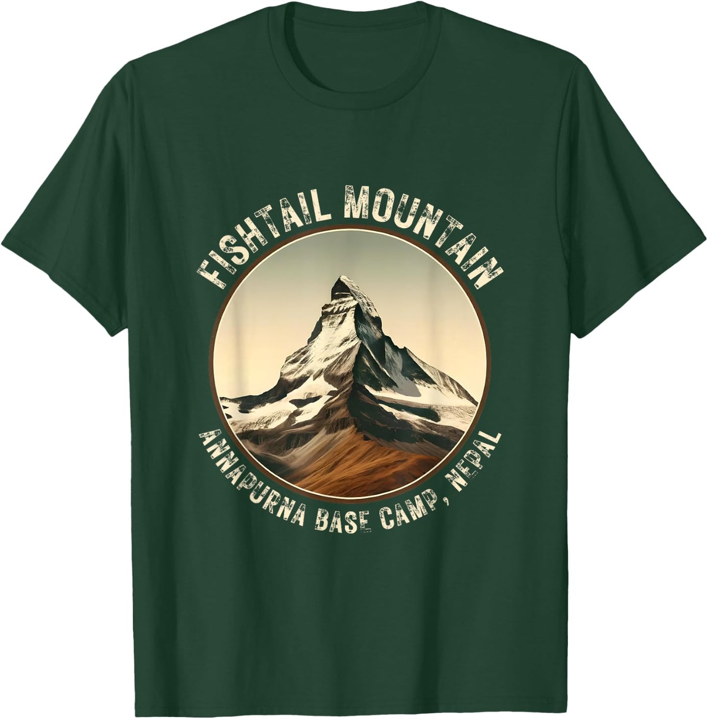 Annapurna Base Camp Machhapuchhre Fishtail Vintage Mountain T-Shirt - T-Shirt | Forest