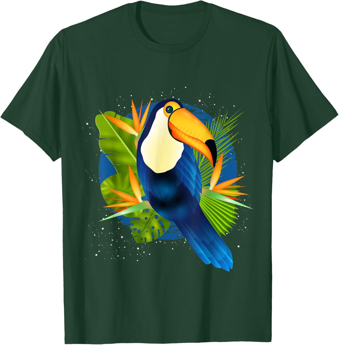 Tropical Nature Tree Leaves Toucan T-Shirt - T-Shirt | Forest