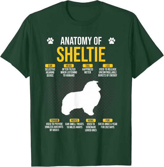 Anatomy Of Sheltie Dog Lover T-Shirt - T-Shirt | Forest