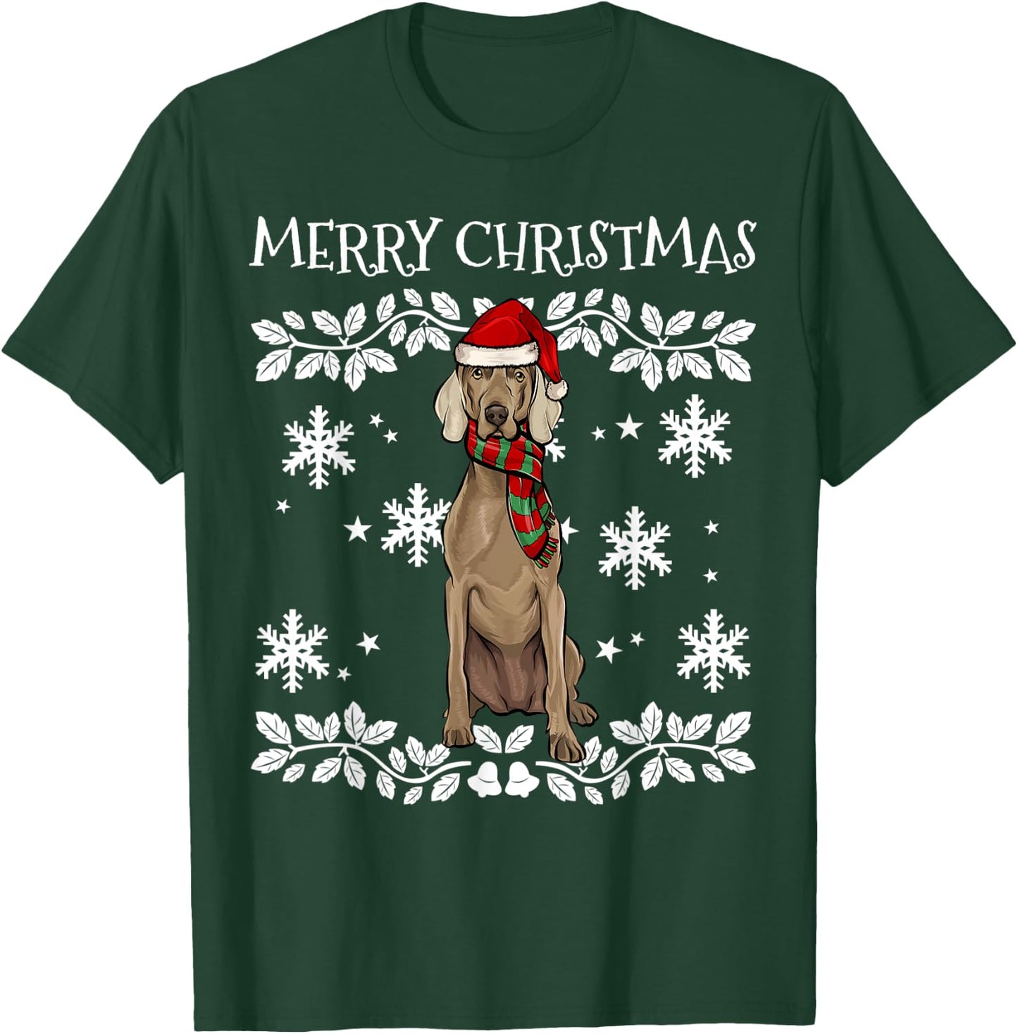 Merry Christmas Ornament Weimaraner Xmas Santa T-Shirt - T-Shirt | Forest
