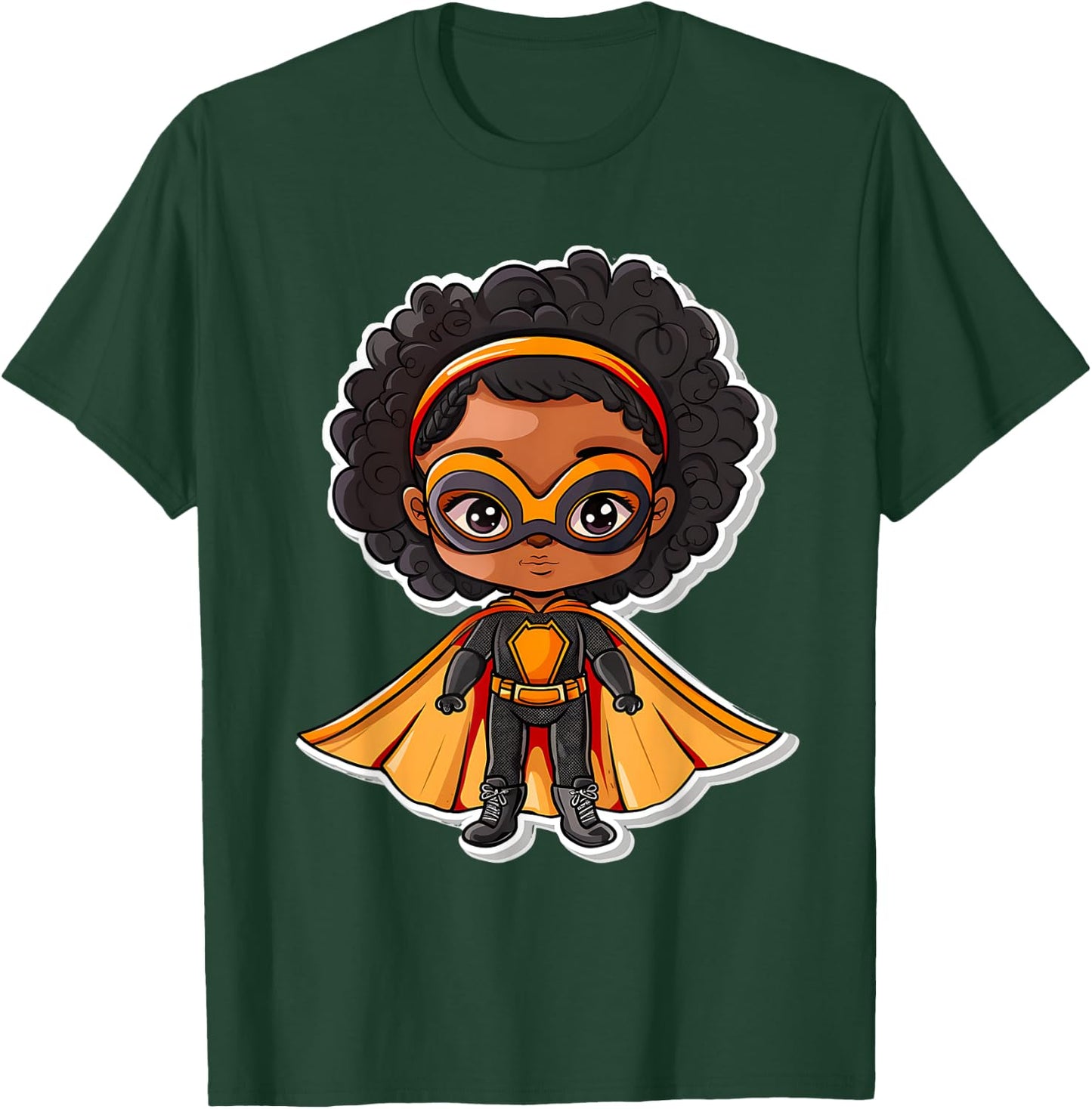 Afro Girl Birthday African American Comic Superhero 2024 T-Shirt - T-Shirt | Forest