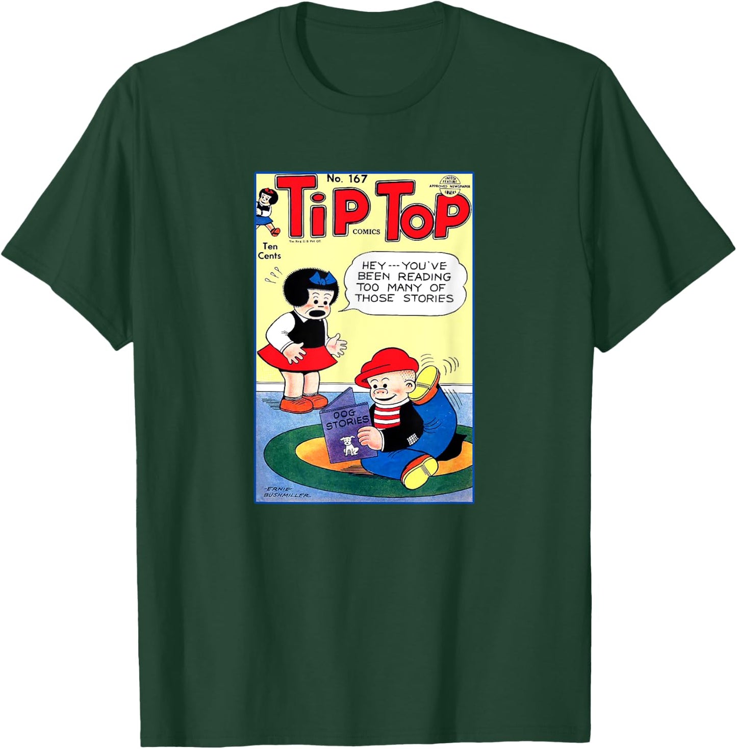 Nancy & Sluggo Comic Cover | Dog Stories Scratching Fleas T-Shirt - T-Shirt | Forest