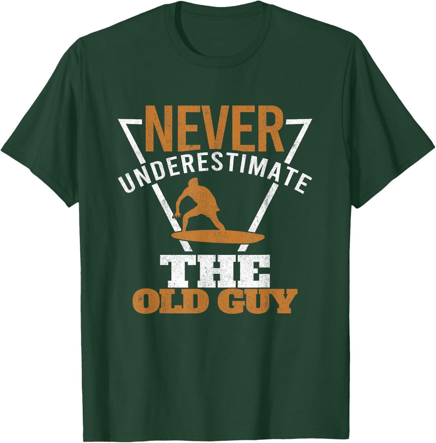 Surfer Grandpa Surfing Old Guy Surfers Fathers Day Surf T-Shirt - T-Shirt | Forest