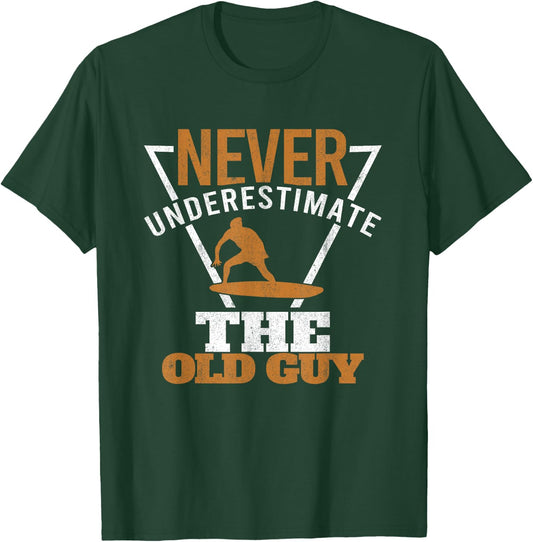 Surfer Grandpa Surfing Old Guy Surfers Fathers Day Surf T-Shirt - T-Shirt | Forest