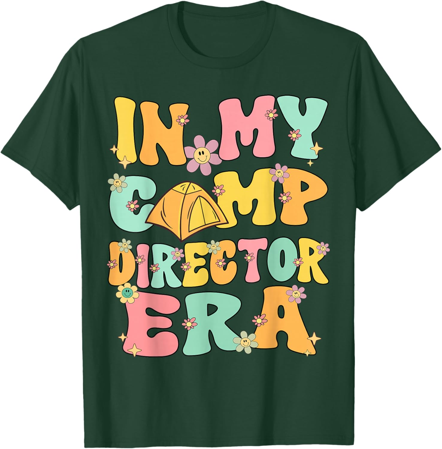 In My Camp Director Era Groovy Retro Summer Camp Director Men Women Kids T-Shirt - T-Shirt | Forest